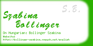 szabina bollinger business card